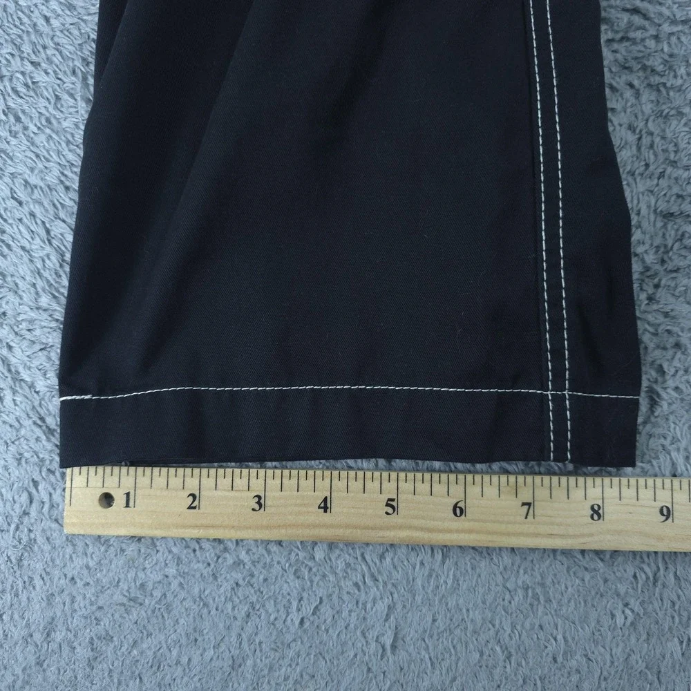 True Religion Cargo Pants Mens 34 Black Contrast Stitch Relaxed Fit Canvas